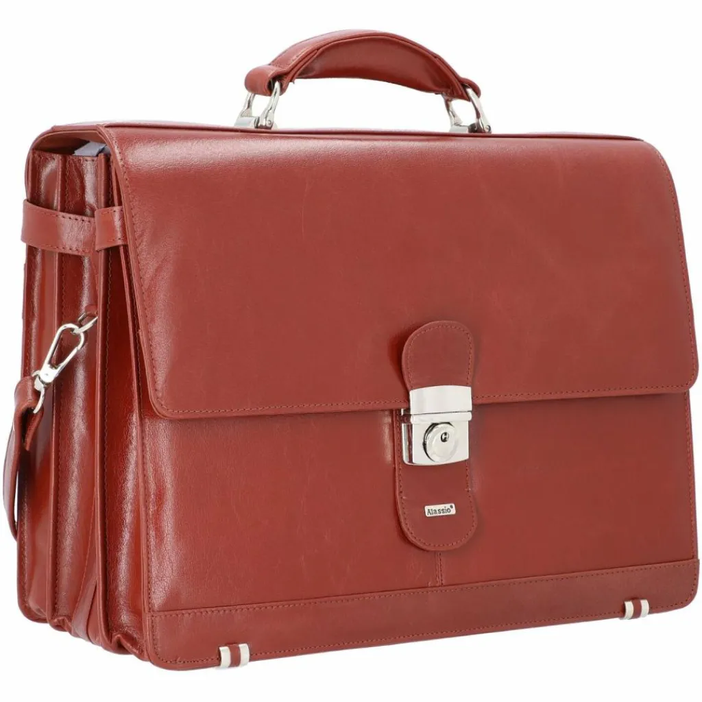 Alassio Laptoptaschen|Aktentaschen<Mocca Aktentasche Leder 38 cm Laptopfach cognac