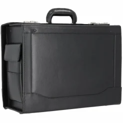 Alassio Pilotenkoffer Leder 45 cm Laptopfach schwarz