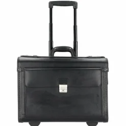Discount Alassio 2-Rollen Pilotenkoffer Leder 48 cm Laptopfach schwarz