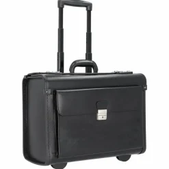 Discount Alassio 2-Rollen Pilotenkoffer Leder 48 cm Laptopfach schwarz