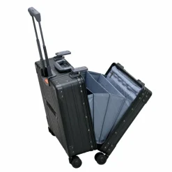 Aleon Businesstrolleys Ohne Laptopfach|Hartgepäck Kabinengepäck<Deluxe 4-Rollen Businesstrolley 45 cm schwarz