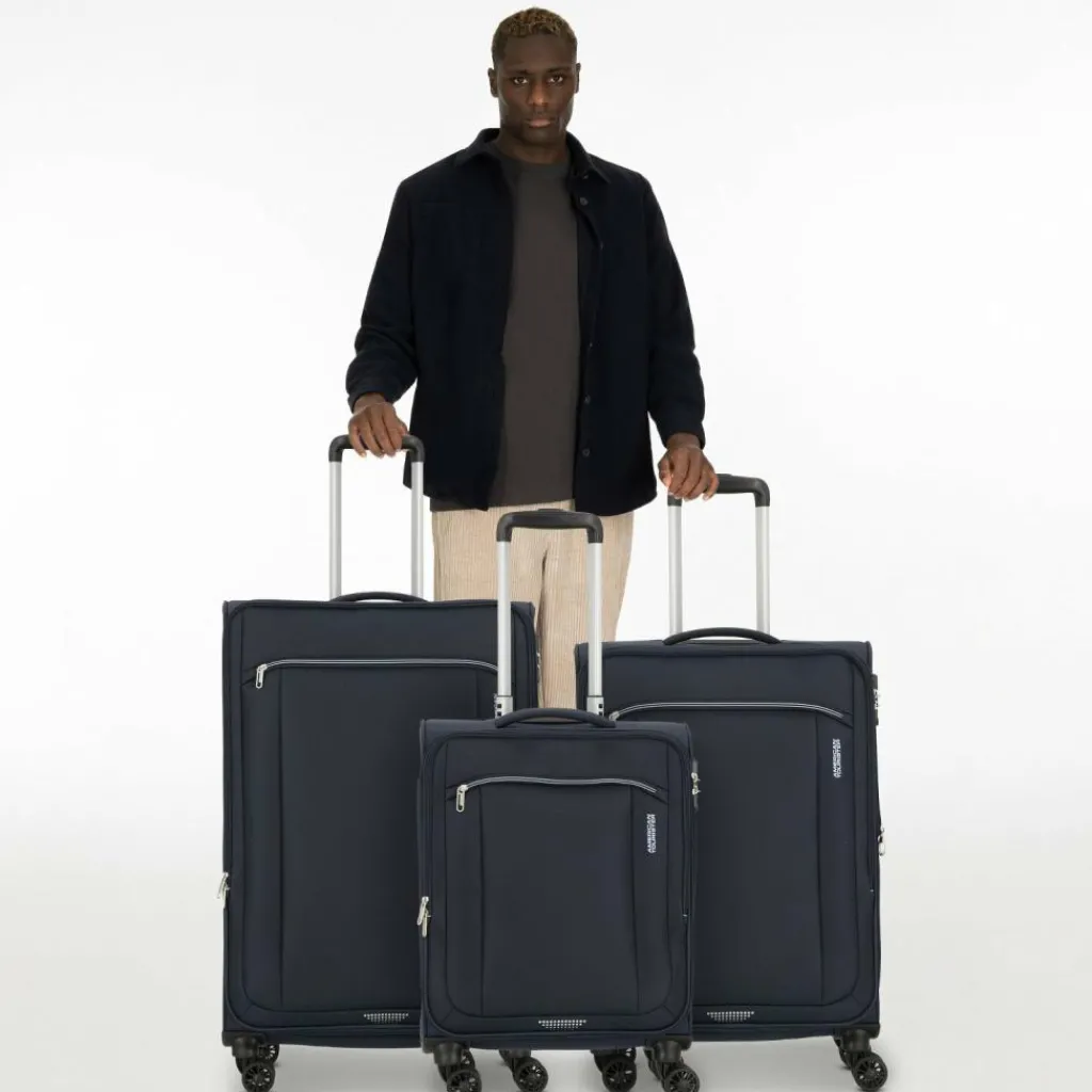 American Tourister Avantour 4 Rollen Kofferset 3-teilig mit Dehnfalte navy