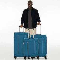 Discount American Tourister Blazing Ride 4 Rollen Kofferset 3-teilig mit Dehnfalte teal-orange