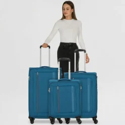 Discount American Tourister Blazing Ride 4 Rollen Kofferset 3-teilig mit Dehnfalte teal-orange