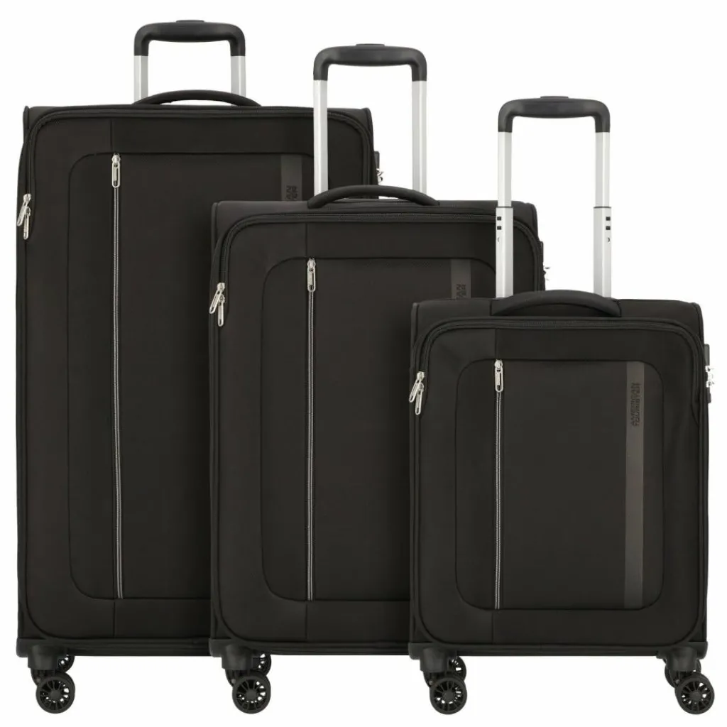 American Tourister Koffersets Als Weichgepäck|Koffersets 3-Teilig<Blazing Ride 4 Rollen Kofferset 3-teilig mit Dehnfalte black-grey