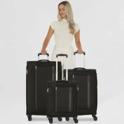 American Tourister Koffersets Als Weichgepäck|Koffersets 3-Teilig<Blazing Ride 4 Rollen Kofferset 3-teilig mit Dehnfalte black-grey