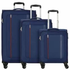 American Tourister Koffersets Als Weichgepäck|Koffersets 3-Teilig<Blazing Ride 4 Rollen Kofferset 3-teilig mit Dehnfalte navy-orange