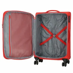 Best American Tourister Deep Dive 4 Rollen Kofferset 3-teilig mit Dehnfalte red-grey