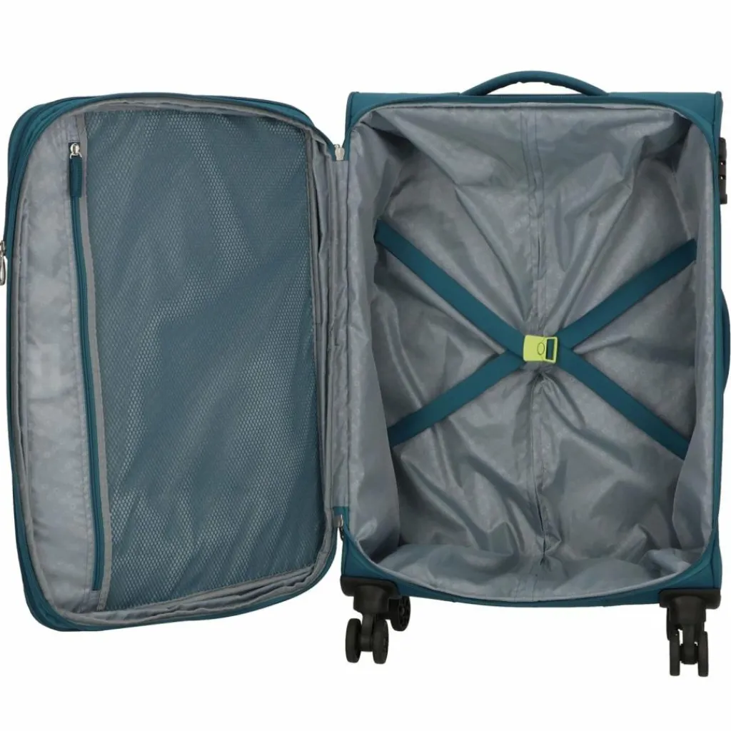 Clearance American Tourister Deep Dive 4 Rollen Trolley 67 cm mit Dehnfalte teal-lime