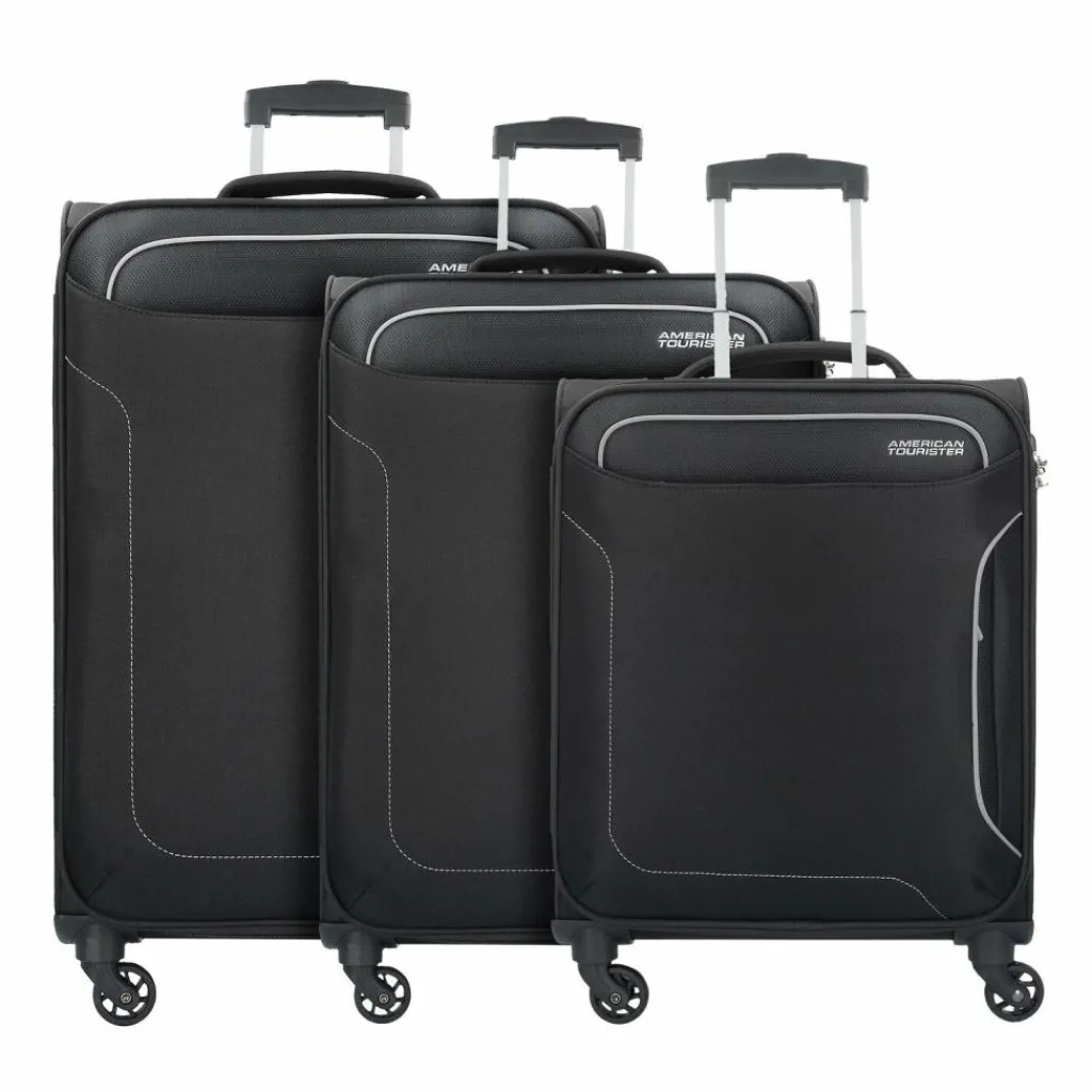Best American Tourister Holiday Heat 4 Rollen Kofferset 3-teilig black