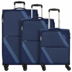 American Tourister Koffersets Als Weichgepäck|Koffersets 3-Teilig<Star Max 4 Rollen Kofferset 3-teilig mit Dehnfalte navy-blue