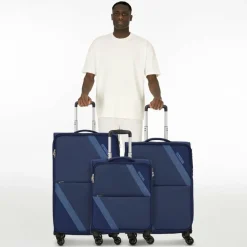 American Tourister Koffersets Als Weichgepäck|Koffersets 3-Teilig<Star Max 4 Rollen Kofferset 3-teilig mit Dehnfalte navy-blue