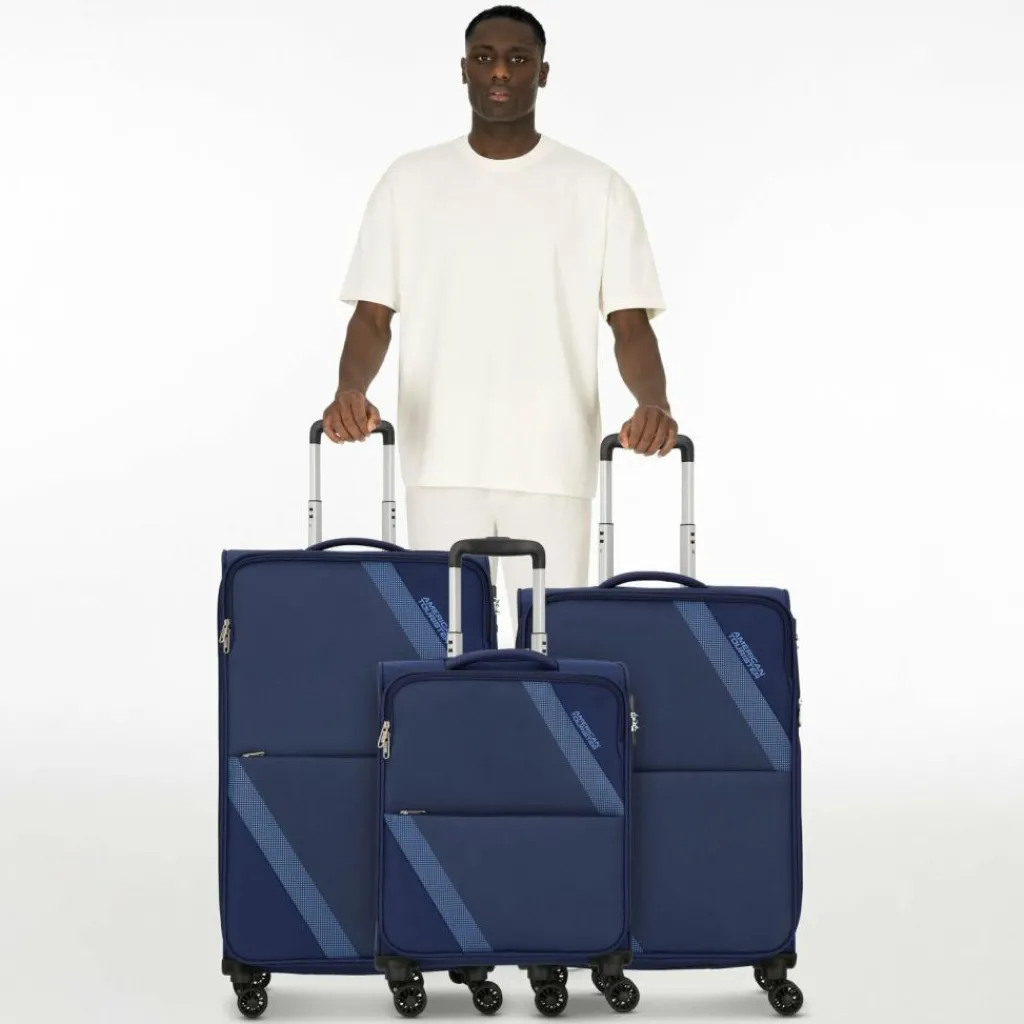 American Tourister Koffersets Als Weichgepäck|Koffersets 3-Teilig<Star Max 4 Rollen Kofferset 3-teilig mit Dehnfalte navy-blue