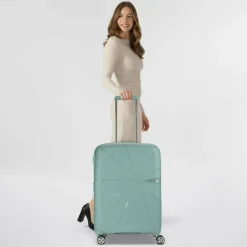 Best American Tourister Starvibe 4 Rollen Trolley 67 cm mit Dehnfalte azzurro speckles