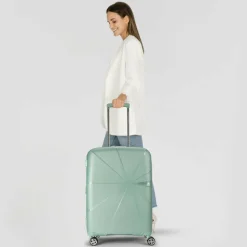 Hot American Tourister Starvibe 4 Rollen Trolley 67 cm mit Dehnfalte metallic surf blue