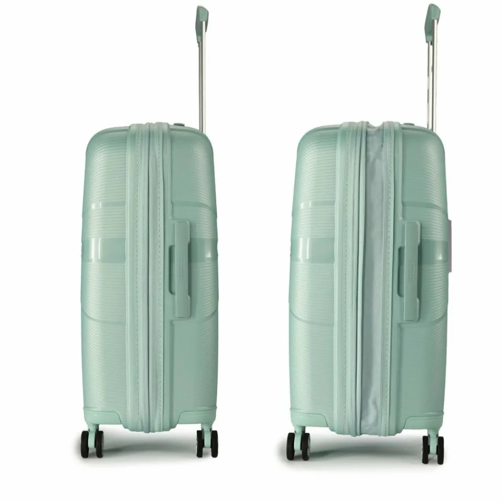 Hot American Tourister Starvibe 4 Rollen Trolley 67 cm mit Dehnfalte metallic surf blue