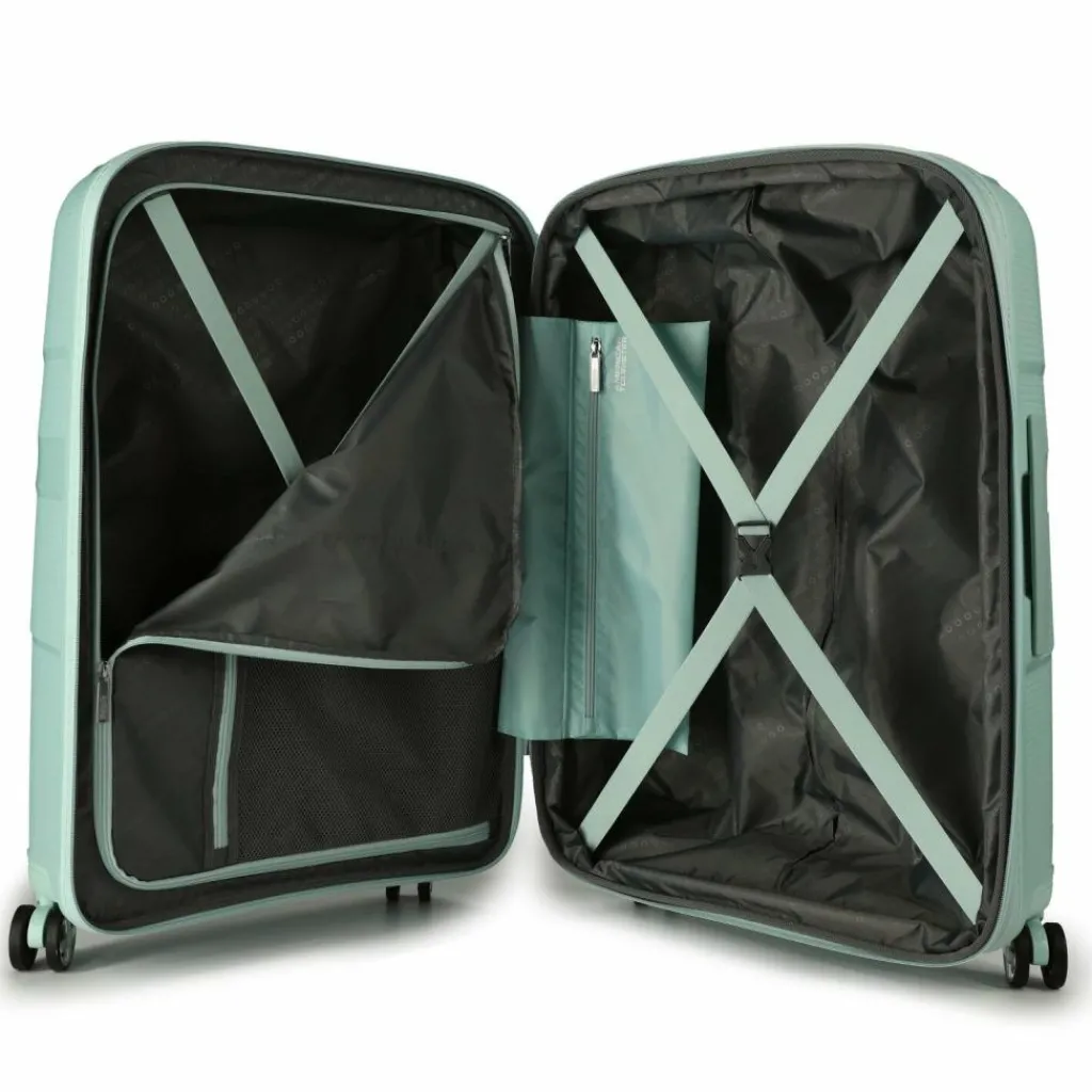 Hot American Tourister Starvibe 4 Rollen Trolley 67 cm mit Dehnfalte metallic surf blue