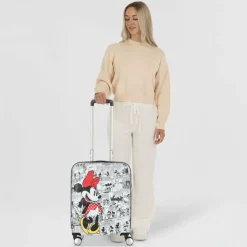 American Tourister Hartgepäck Kabinengepäck|4-Rollen Kabinentrolleys<Wavebreaker Disney 4 Rollen Kabinentrolley 55 cm minnie comics white