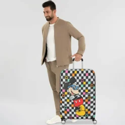 American Tourister 4-Rollen Koffer|Hartgepäck<Wavebreaker Disney 4 Rollen Trolley 77 cm mickey check