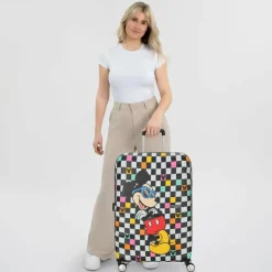 American Tourister 4-Rollen Koffer|Hartgepäck<Wavebreaker Disney 4 Rollen Trolley 77 cm mickey check