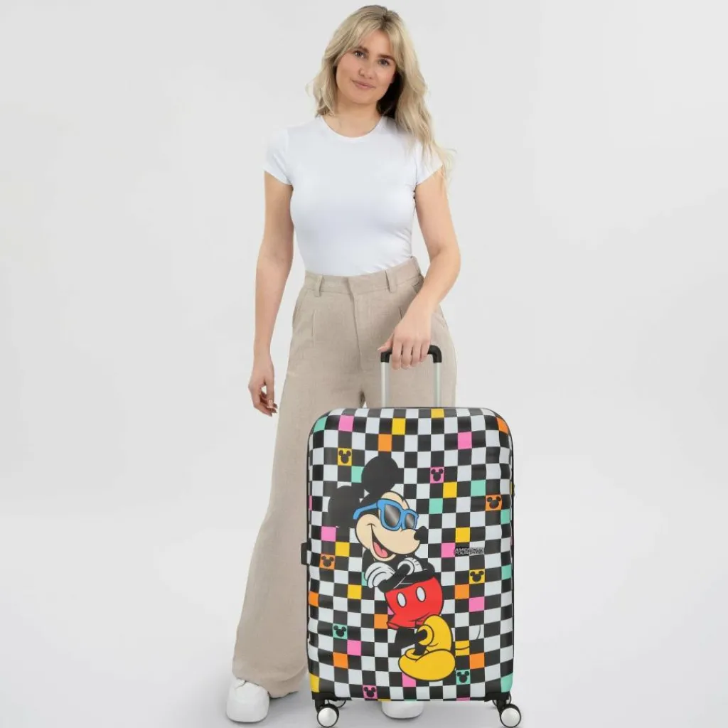 American Tourister 4-Rollen Koffer|Hartgepäck<Wavebreaker Disney 4 Rollen Trolley 77 cm mickey check