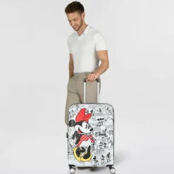 New American Tourister Wavebreaker Disney 4 Rollen Trolley 67 cm minnie comics white