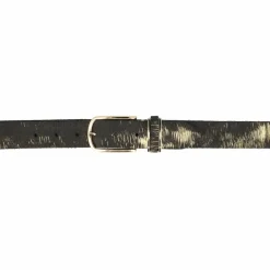 b.belt Damengürtel<Gürtel Leder schwarz/gold-metallic