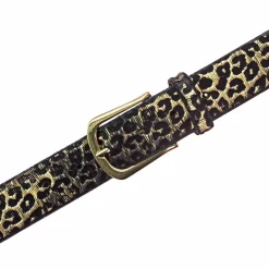 b.belt Damengürtel<Gürtel Leder black-gold