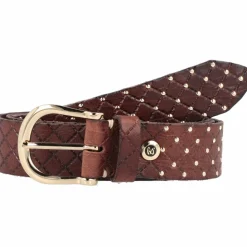 Damen b.belt Lina Gold Nietengürtel Leder