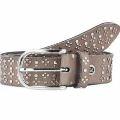 b.belt Damengürtel<Nietengürtel Leder taupe
