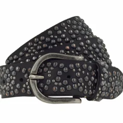 b.belt Damengürtel<Nietengürtel Leder schwarz