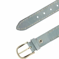 New b.belt Nietengürtel Leder aqua-blau