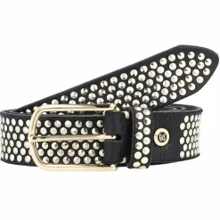 b.belt Nietengürtel Leder schwarz