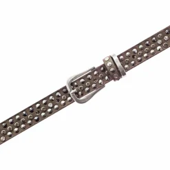 Hot b.belt Nietengürtel Leder taupe
