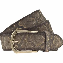 b.belt Damengürtel<Sabia Gürtel Leder dunkel grau/gold metallic