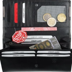 Damen Bench Geldbörse RFID Leder 18,5 cm