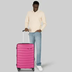 Bench Hartgepäck|4-Rollen Koffer<Paris 4 Rollen Trolley M 66 cm mit Dehnfalte arctic-pink