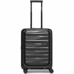Bergpfeil Hartgepäck Kabinengepäck|4-Rollen Kabinentrolleys<Travel 4 Rollen Kabinentrolley 55 cm Laptopfach mit Dehnfalte black night metallic