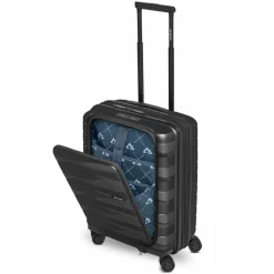 Bergpfeil Hartgepäck Kabinengepäck|4-Rollen Kabinentrolleys<Travel 4 Rollen Kabinentrolley 55 cm Laptopfach mit Dehnfalte black night metallic