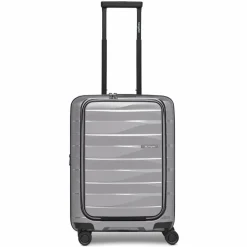 Bergpfeil Hartgepäck Kabinengepäck|4-Rollen Kabinentrolleys<Travel 4 Rollen Kabinentrolley 55 cm Laptopfach mit Dehnfalte arctic silver metallic
