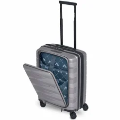 Bergpfeil Hartgepäck Kabinengepäck|4-Rollen Kabinentrolleys<Travel 4 Rollen Kabinentrolley 55 cm Laptopfach mit Dehnfalte arctic silver metallic