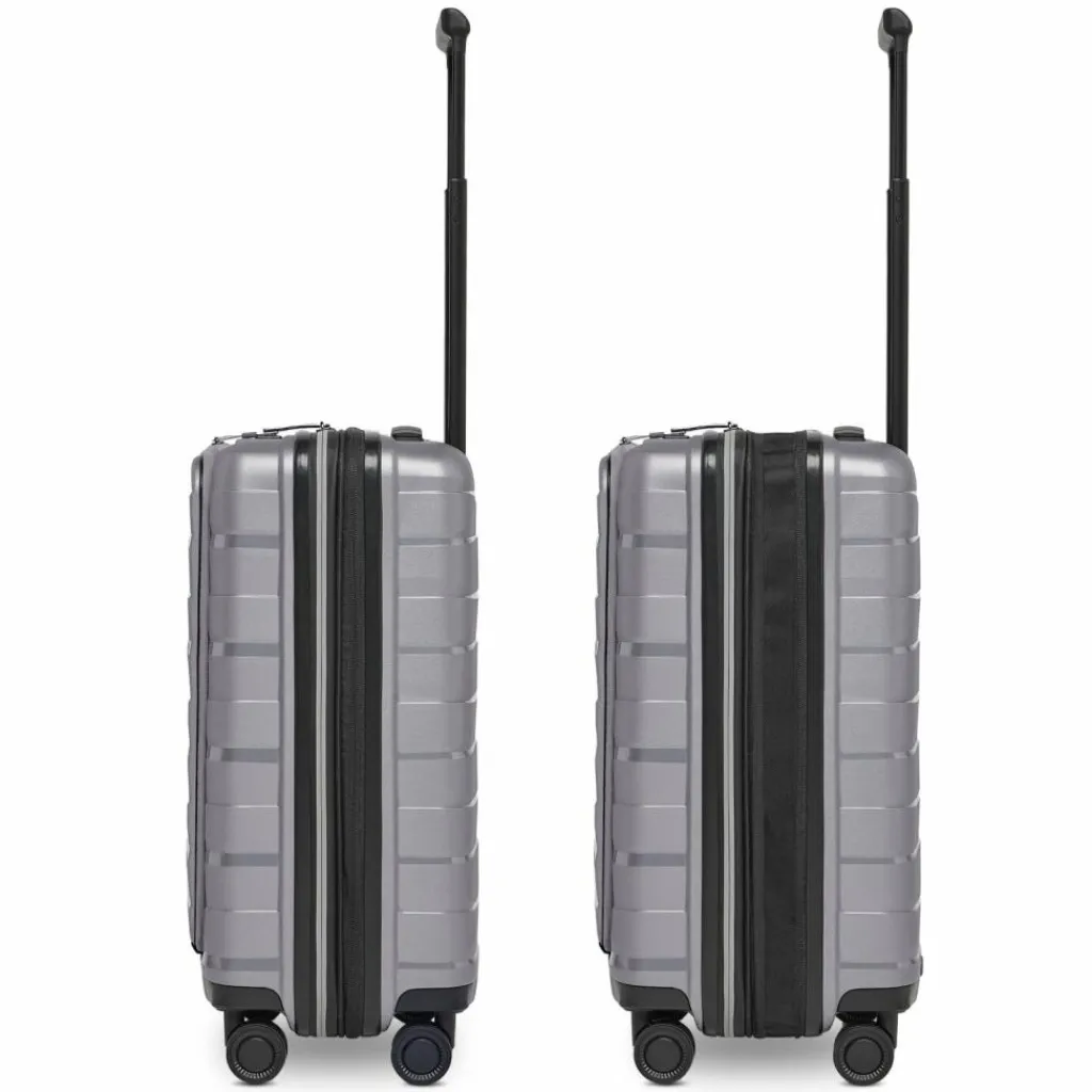 Bergpfeil Hartgepäck Kabinengepäck|4-Rollen Kabinentrolleys<Travel 4 Rollen Kabinentrolley 55 cm Laptopfach mit Dehnfalte arctic silver metallic