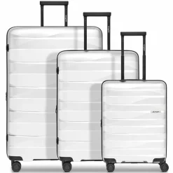 New Bergpfeil Travel 4-Rollen Kofferset 3-tlg. mit Dehnfalte ice white metallic