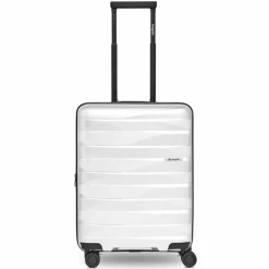 New Bergpfeil Travel 4-Rollen Kabinentrolley S 55 cm mit Dehnfalte ice white metallic