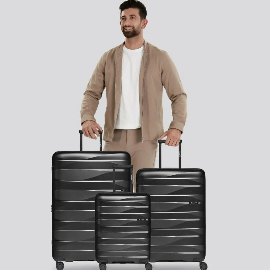 Bergpfeil Koffersets Als Hartgepäck|Koffersets 3-Teilig<Travel 4-Rollen Kofferset 3-tlg. mit Dehnfalte black night metallic