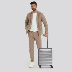 Bergpfeil Hartgepäck Kabinengepäck|4-Rollen Kabinentrolleys<Travel 4-Rollen Kabinentrolley S 55 cm mit Dehnfalte arctic silver metallic