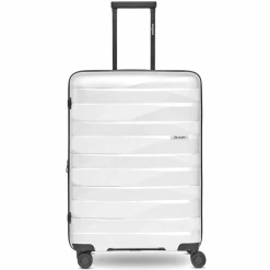 Bergpfeil Hartgepäck|4-Rollen Koffer<Travel 4-Rollen Trolley M 66 cm mit Dehnfalte ice white metallic