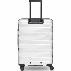 Bergpfeil Hartgepäck|4-Rollen Koffer<Travel 4-Rollen Trolley M 66 cm mit Dehnfalte ice white metallic