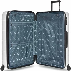 Best Bergpfeil Travel 4-Rollen Trolley L 75 cm mit Dehnfalte ice white metallic