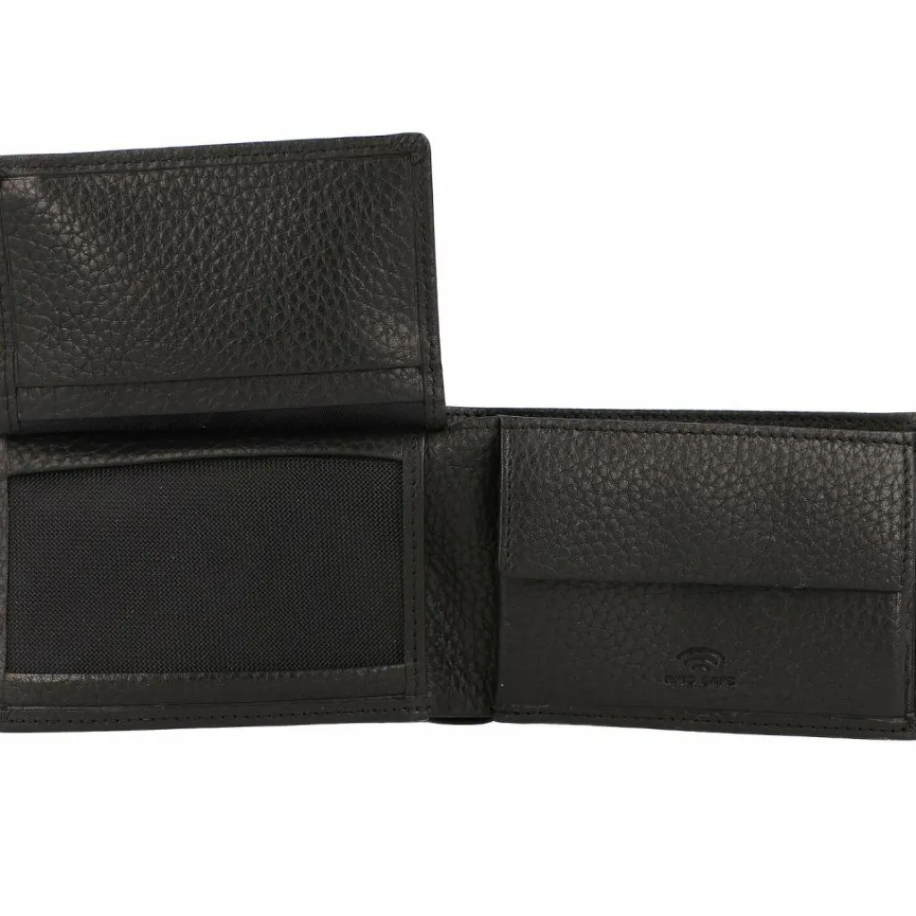 Bogner Herrengeldbörsen Querformat<Vail Nelio Geldbörse RFID Schutz Leder 11 cm black